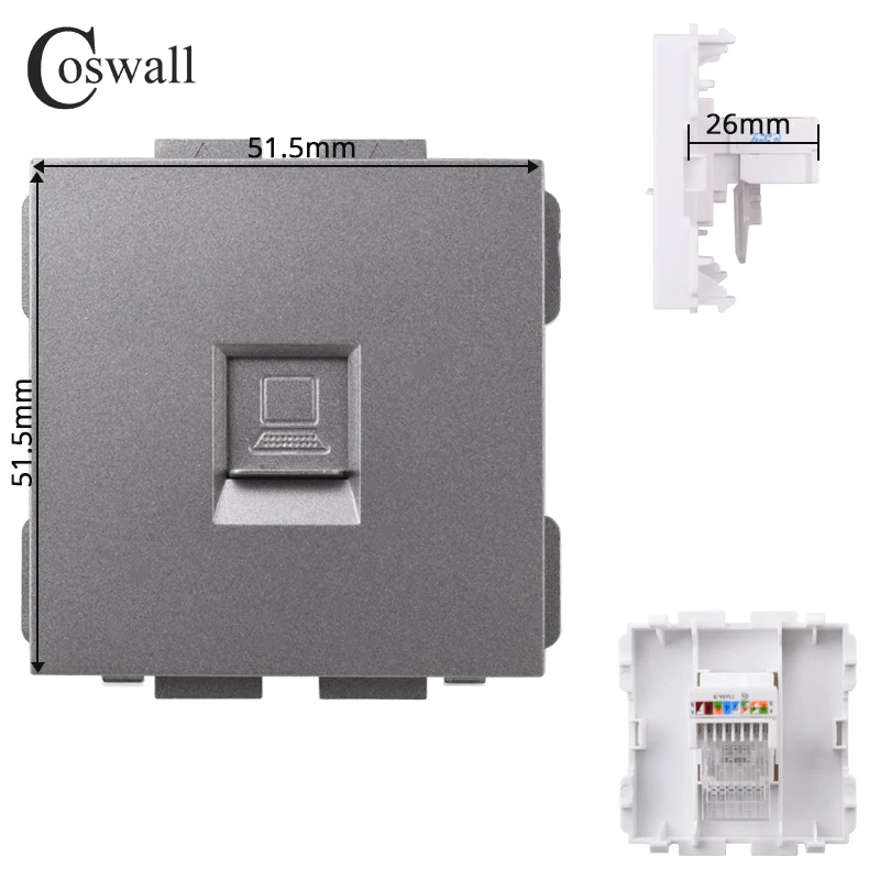 

Coswall серый стеклянный выключатель Zigbee