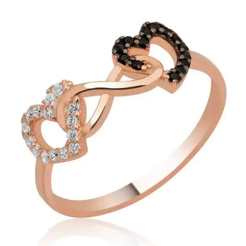 

Серебряные женские кольца Silverlina Infinity Two Heart