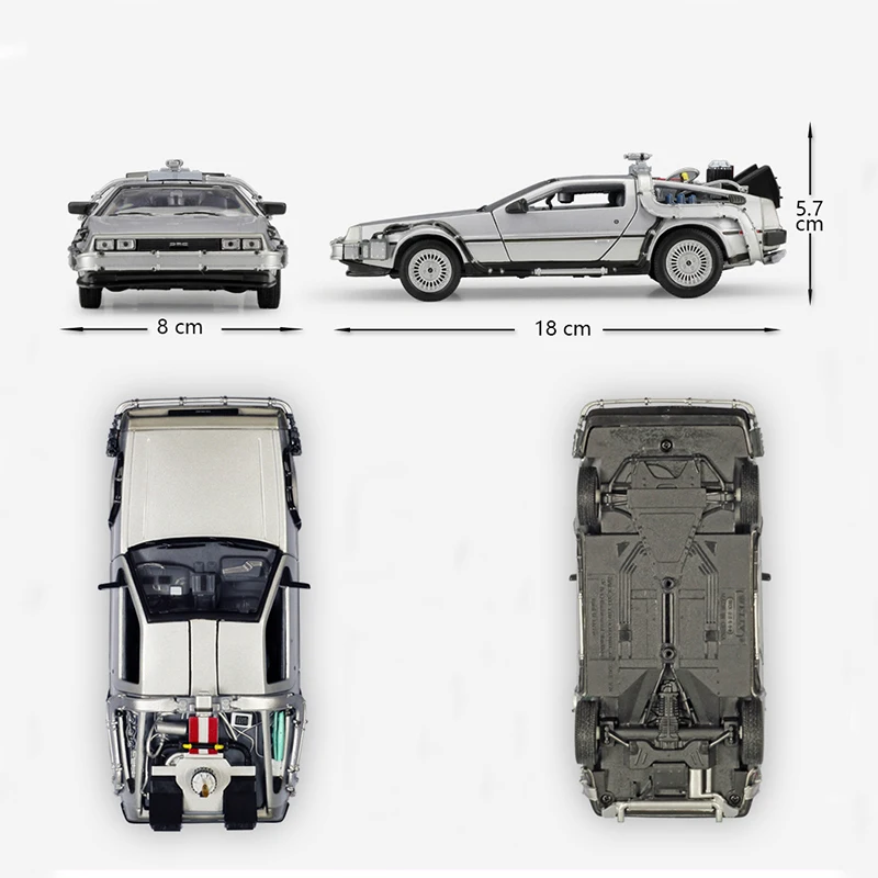 1:24 DMC-12 Delorean Назад в будущее машина времени литая модель автомобиля из сплава