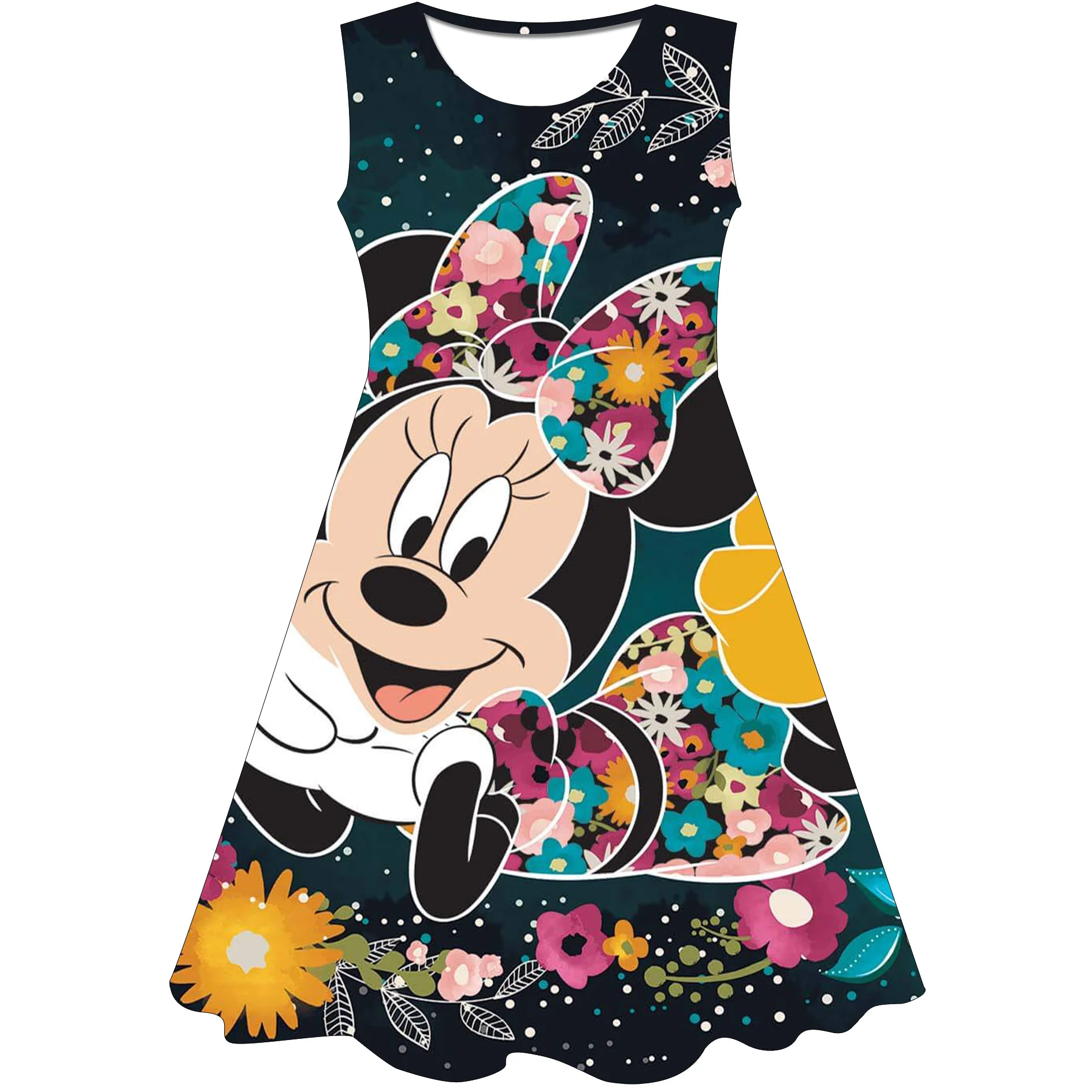 

2023 Summer New Disney Mickey Mouse Print 3D Sleeveless Round Neck Children's Clothing Cartoon Animation Baby Costume