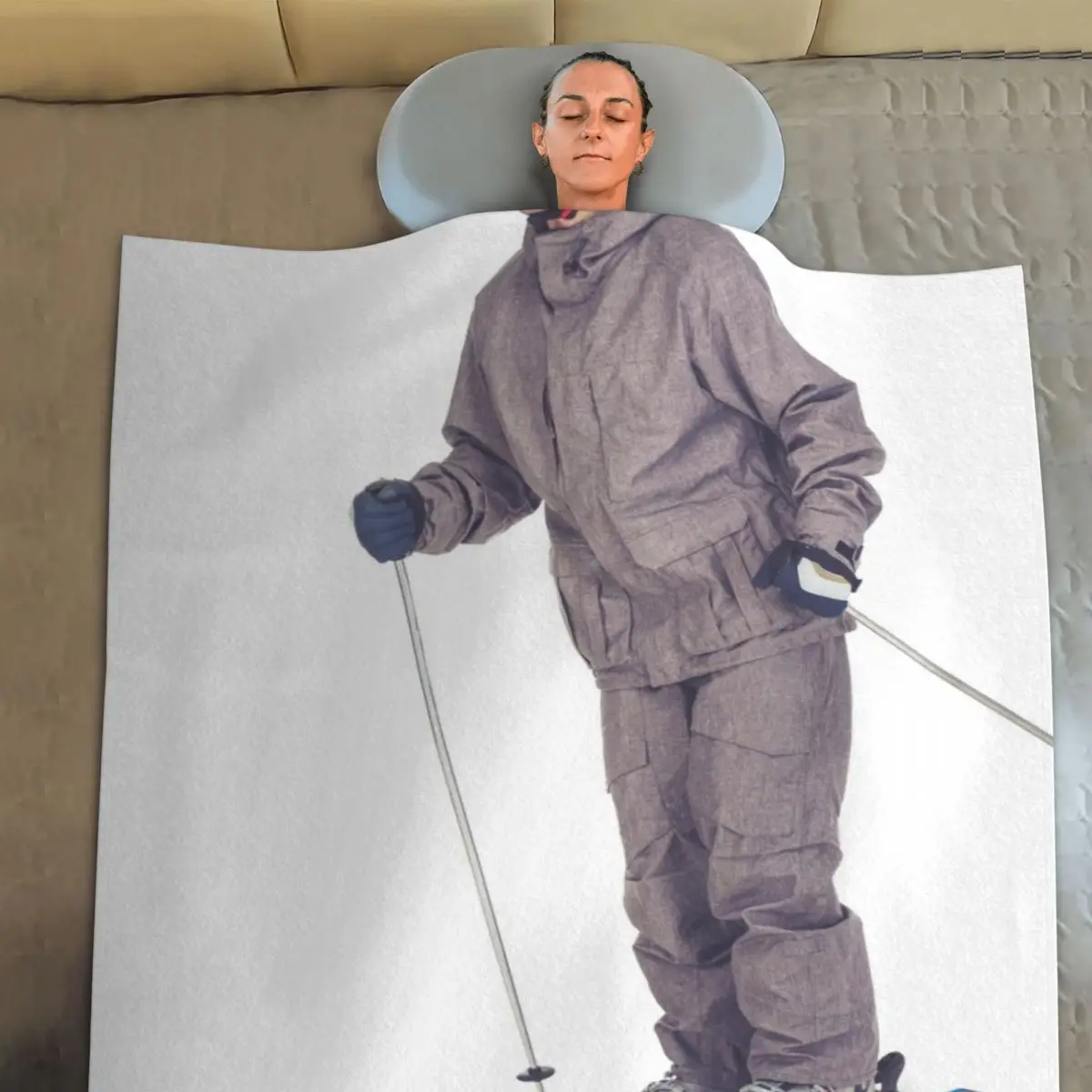 

Pretend To Snowboarding In Bed Blanket Prank Friend Gift Winter Super Soft Blanket Fashion Fluffy Fleece Bedspread