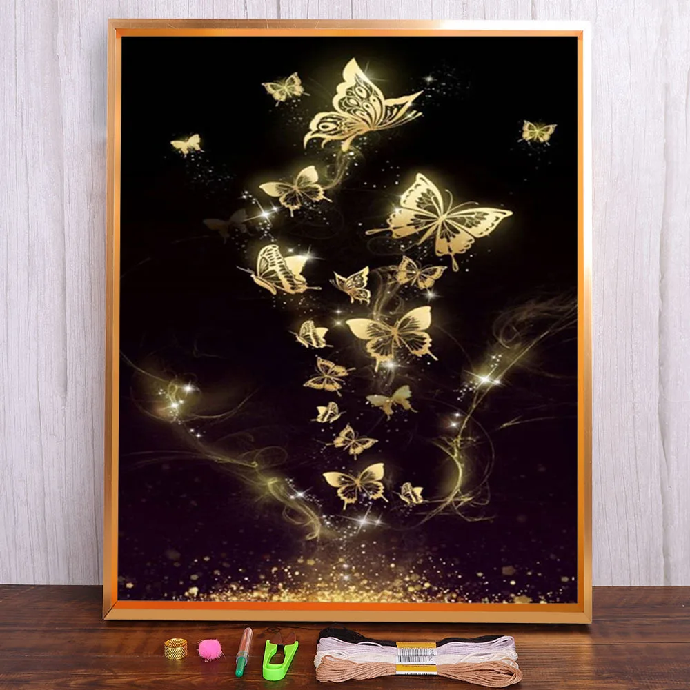 

Butterfly Animals Printed 11CT Cross Stitch Embroidery Kit DMC Threads Hobby Sewing Handiwork Handicraft Needle Room Stamped