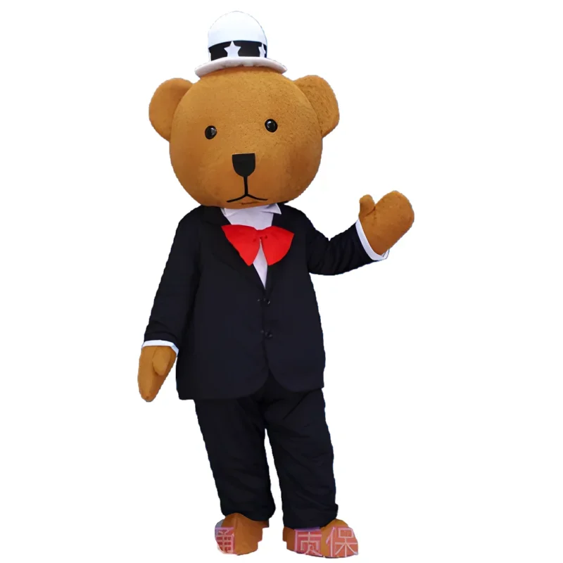 Взрослый джентльмен плюшевый мишка костюм талисмана для карнавальной вечеринки