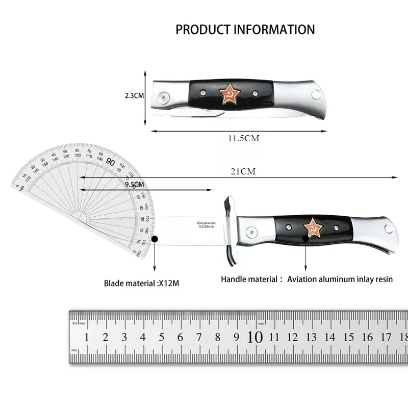 Русский Карманный Нож Finka NKVD Для Ежедневного Использования Лезвие X12M Алюминиевая