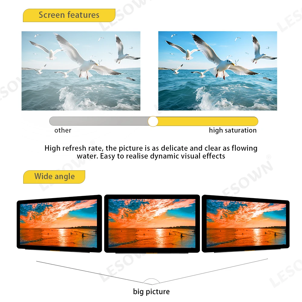 LESOWN 13 3-дюймовый модуль ЖК-дисплея eDP 30PIN HDMI VGA DC12V 1A 1920x1080 IPS емкостный сенсорный