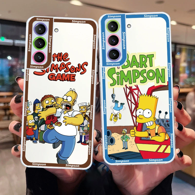 

Disney Funny Simpsons Boy Transparent Phone Case For Samsung S23 S22 Ultra S21 S20 FE S10 Note20 10 Plus 5G Angel Eyes