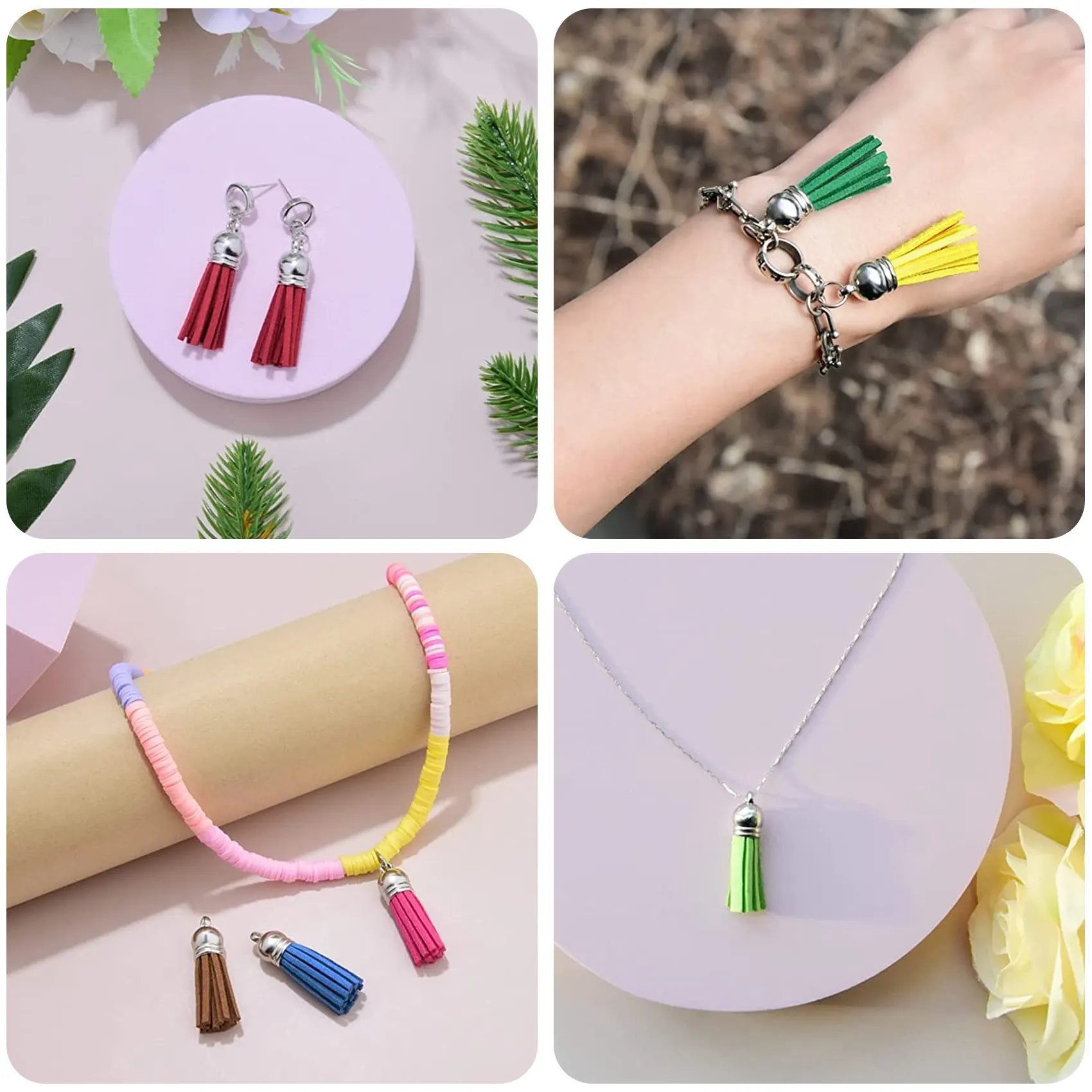 140 шт. брелок с кисточками оптовый набор для DIY кожаные подвески акриловые