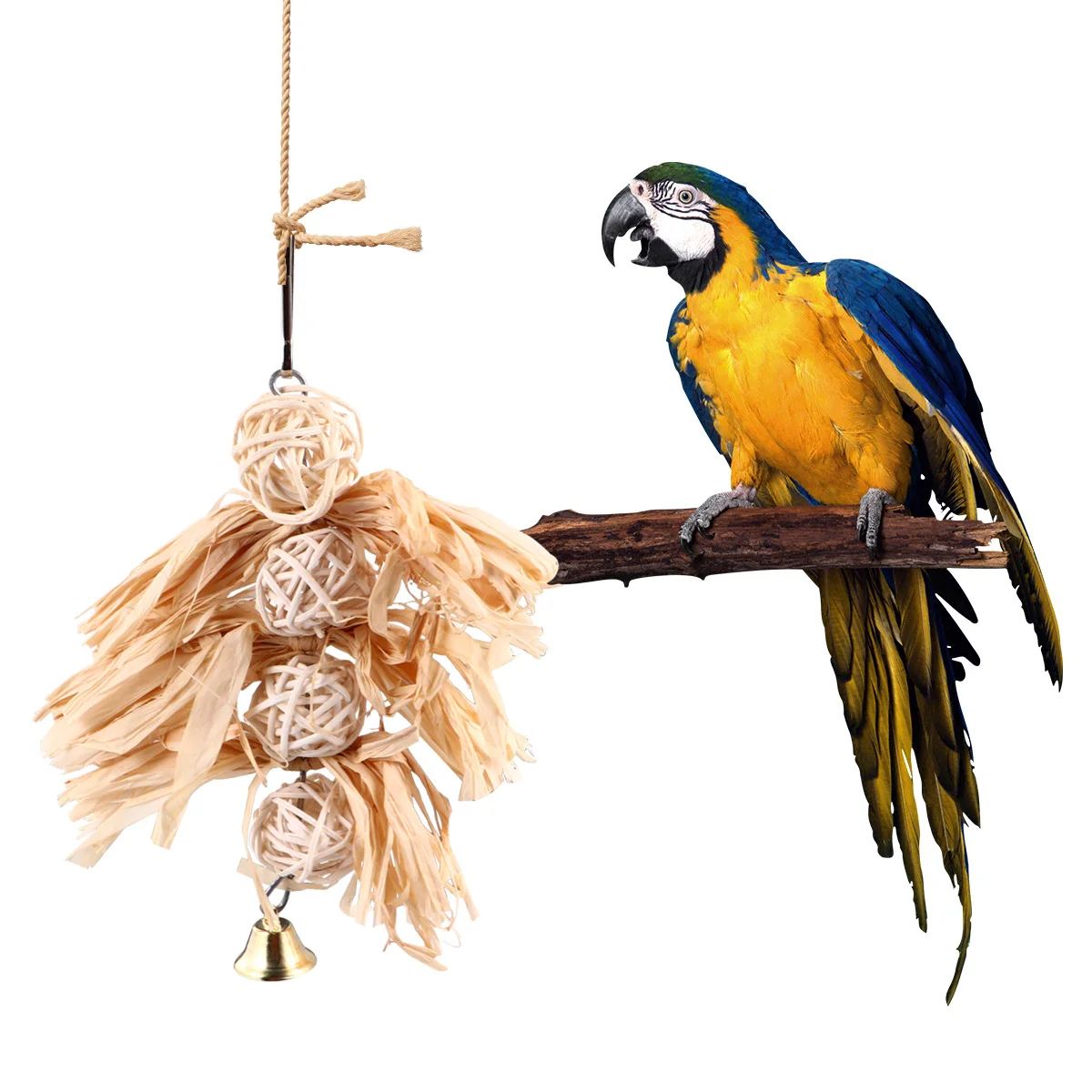 

Birds Chewing Raffia Loofah Vine Hanging Bird Teeth Grinding