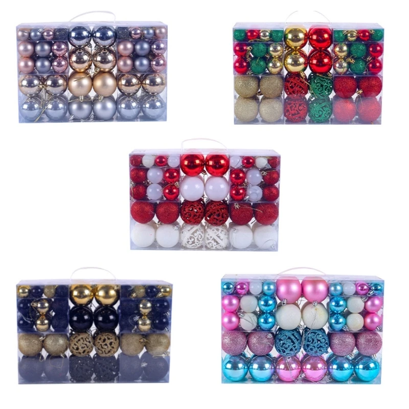 

Festive 100pcs Shatterproof Christmas Ball Baubles Assorted Ornament Set