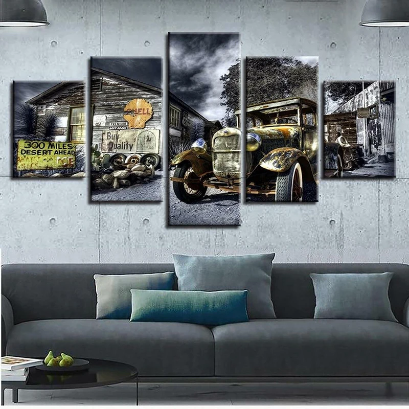 

5 шт., декоративные настенные постеры и принты в стиле ретро