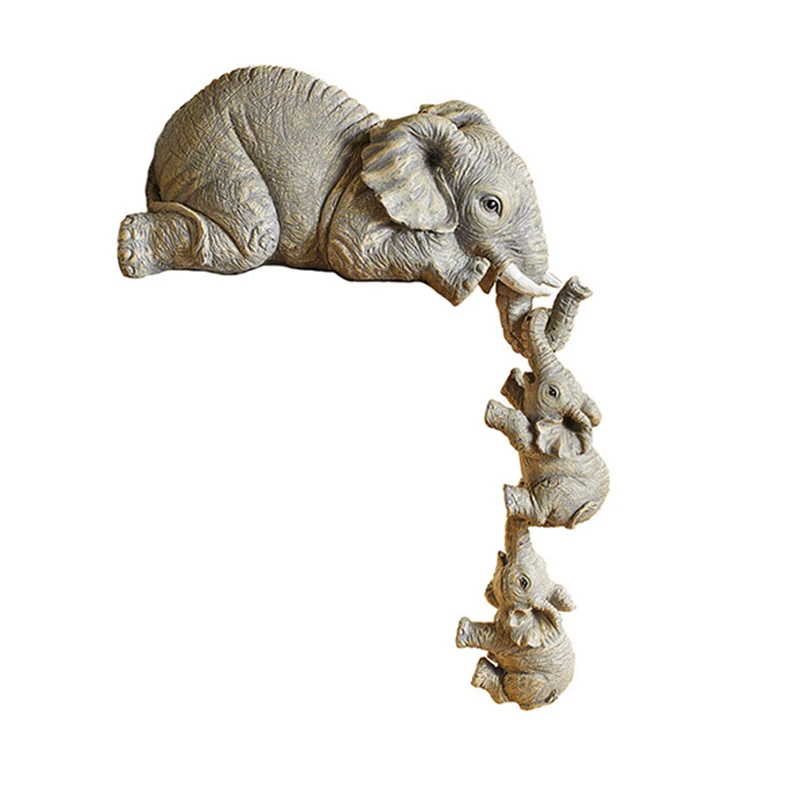 

Three Like Resin Garden Ornaments Cute Elephant Figurines Elephant Hanging Small Elephant Decorative Crafts