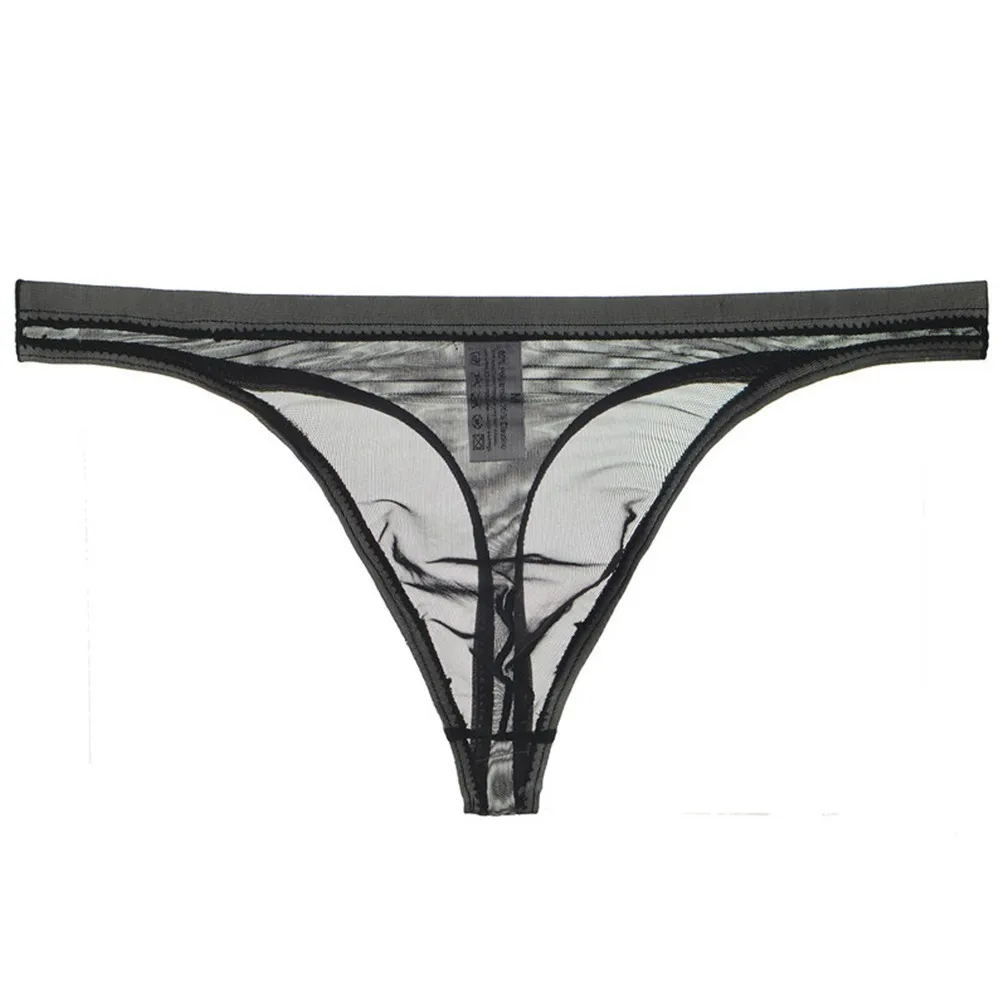 

Men's Sexy Thong Breathable Lingerie See Through Panties Passion Briefs Low Waist Underpants Fashionable Soft Underwear