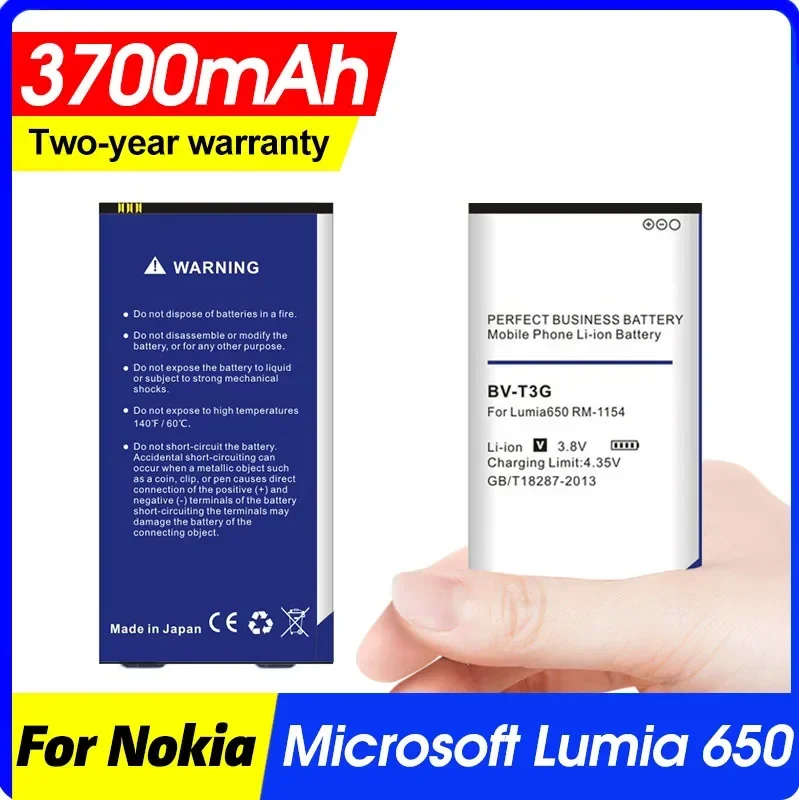 Литий-ионный аккумулятор для телефона Bv-t3g Bvt3g емкостью 3700 мАч Nokia Microsoft Lumia 650 Rm-1154