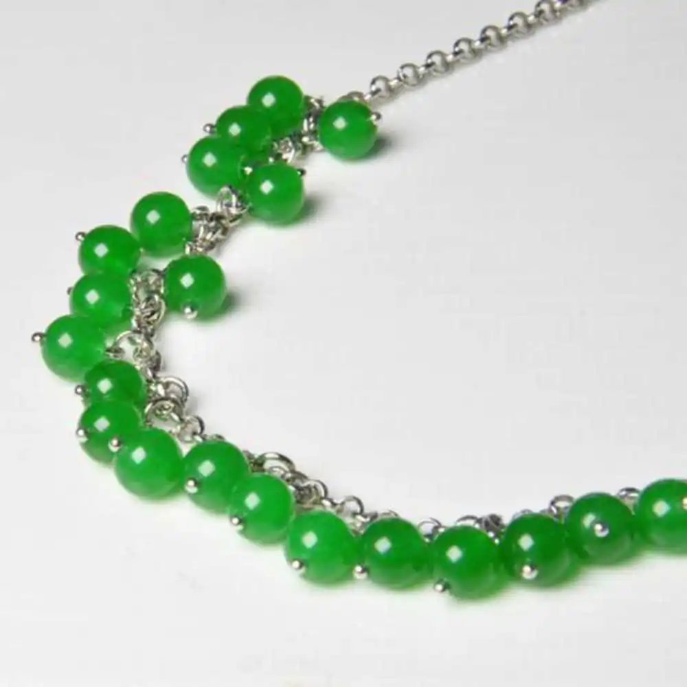 

Natural Chrysoprase Beads Lucky Necklace 18inch Emotional Bless Relief Colorful Wristband Seven Chakras Yoga Taseel Fancy