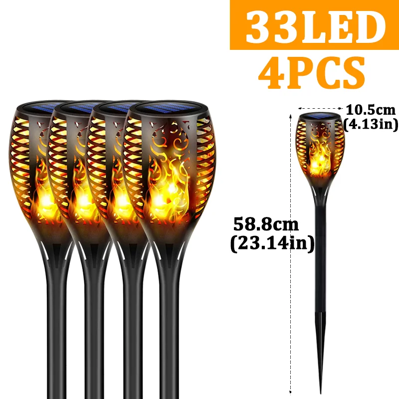 

1/2/4PC LED Solar Flame Torch Lights Flickering Light Waterproof Garden Decoration Solar Light Outdoor Lawn Path Yard Patio Lamp