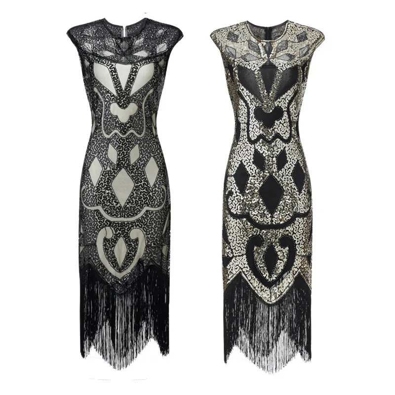 Новое винтажное платье 1920-х годов в стиле Великий Гэтсби вечернее сексуальное с