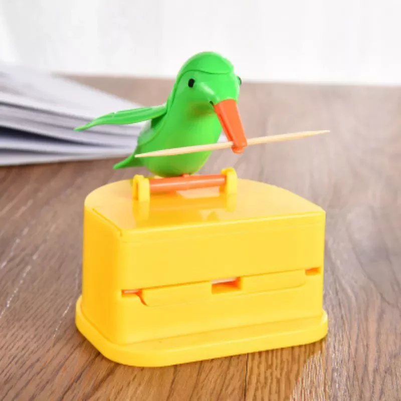 

2022New Automatic Toothpick Holder Square Small Bird Toothpick Box Household Storage Container Home Cute Hummingbird Dispenser G