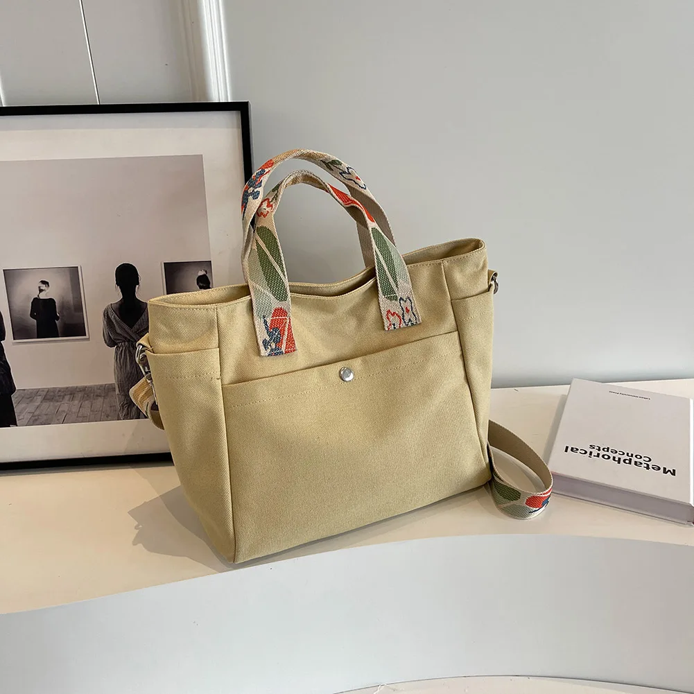 

Women Crossbody Bag Large Capacity Top Handle Bag Canvas Adjustable Strap Daily Bag for Female Girls