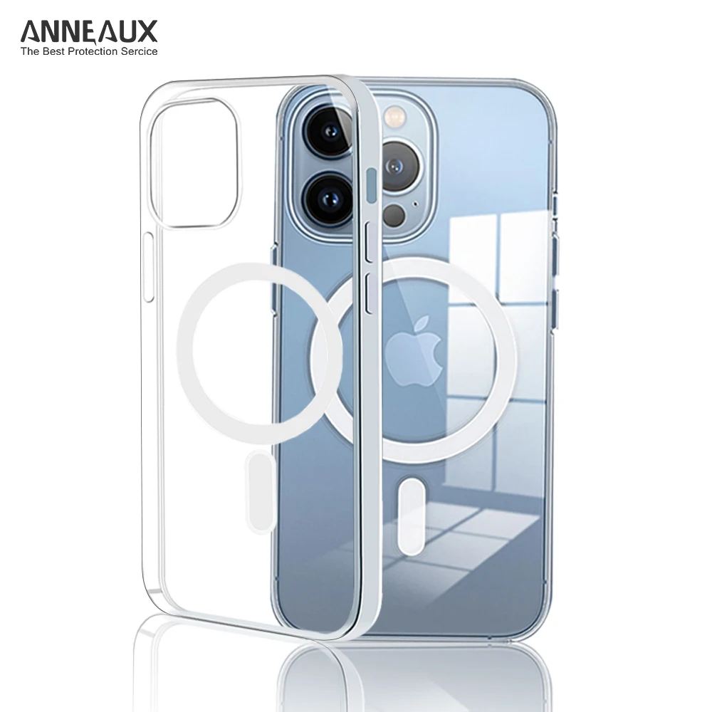 

Transparent Magnetic Wireless Charging Case For iPhone 14 13 12 11 XS Pro Max Mini XR X 7 8 Plus SE 2020 Soft Silicone Cover