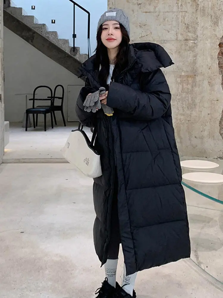 MEILLY DOLPHIN New Solid X-Long Straight Winter Coat Women Parkas Clothes Casual Hooded Warm Winter Jacket Female Outerwear