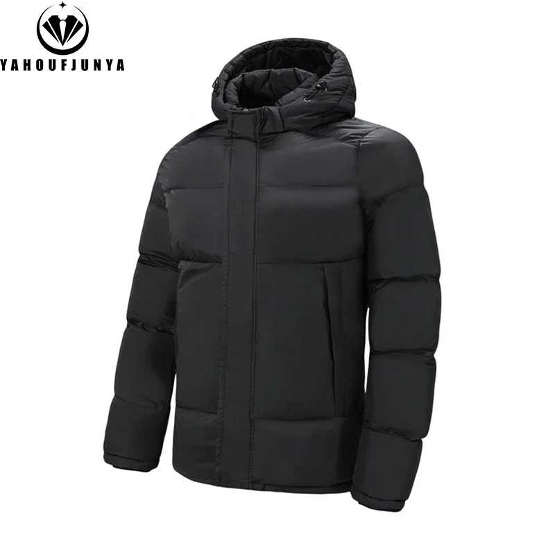 Зимняя мужская флисовая теплая уличная ветрозащитная куртка-парка со съемным