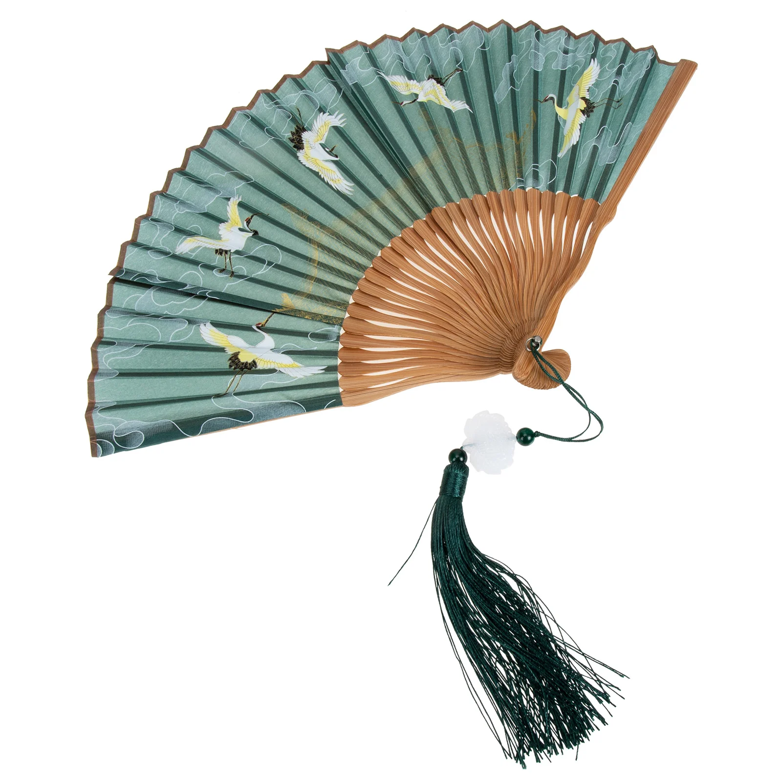 

Silk Bamboo Folding Fan Costume Collocation Traditional Chinese Style Wall Ornament Adornment