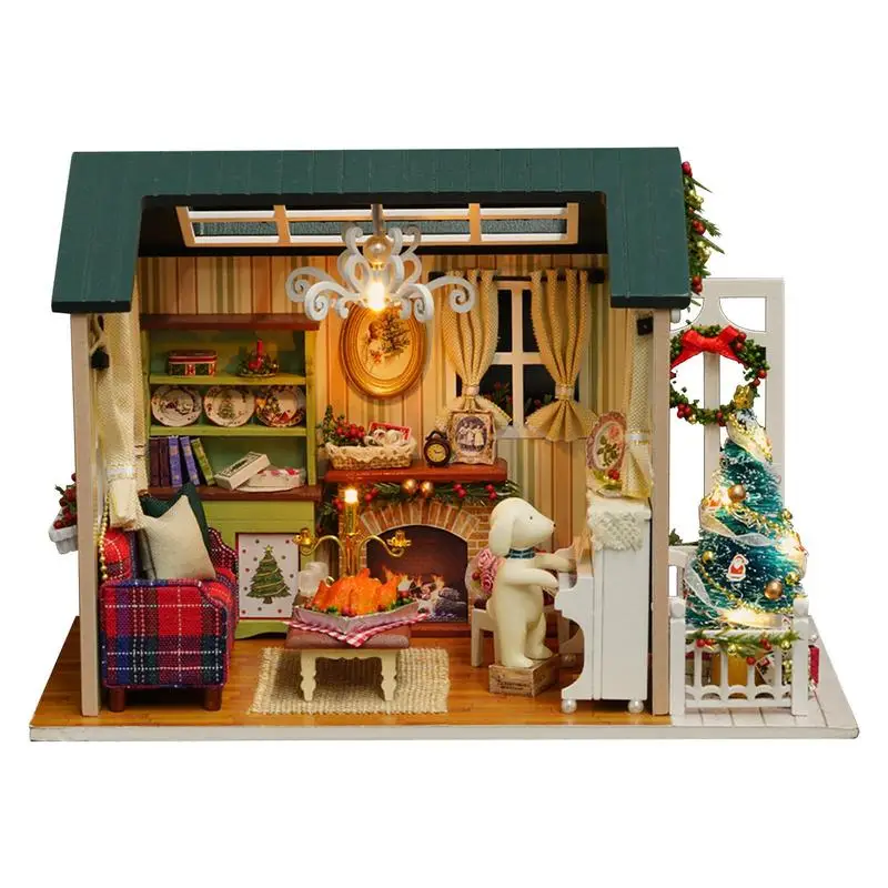 

Miniature Dollhouse Kit Romantic And Cute Dollhouse Miniature DIY House Kit Christmas Decorations Valentine's Gifts For Family