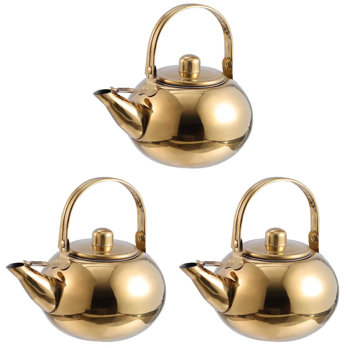 

3 Thicken Stainless Steel Tea Kettle Large Capacity Teapot with Filter Screen