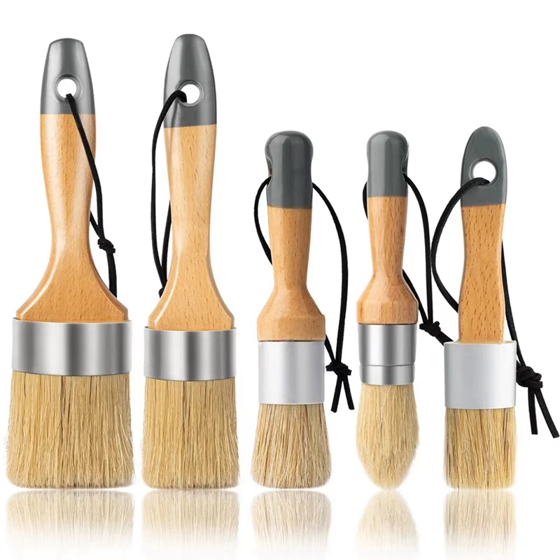 

Round Oval Chalk Paint Brushes Set Of 5,Chalk Paint, For All Painting And Waxing