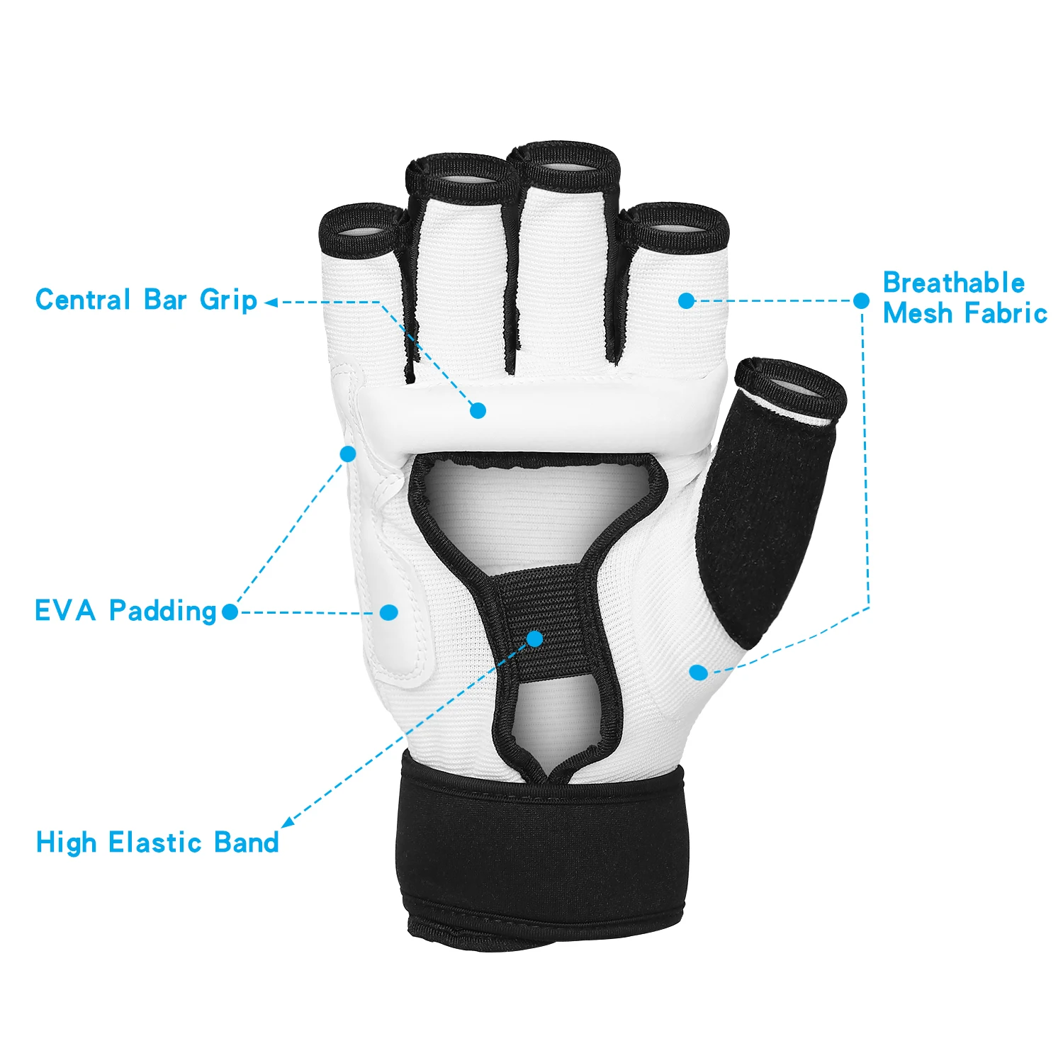 Перчатки для кикбоксинга боевые митенки тхэквондо