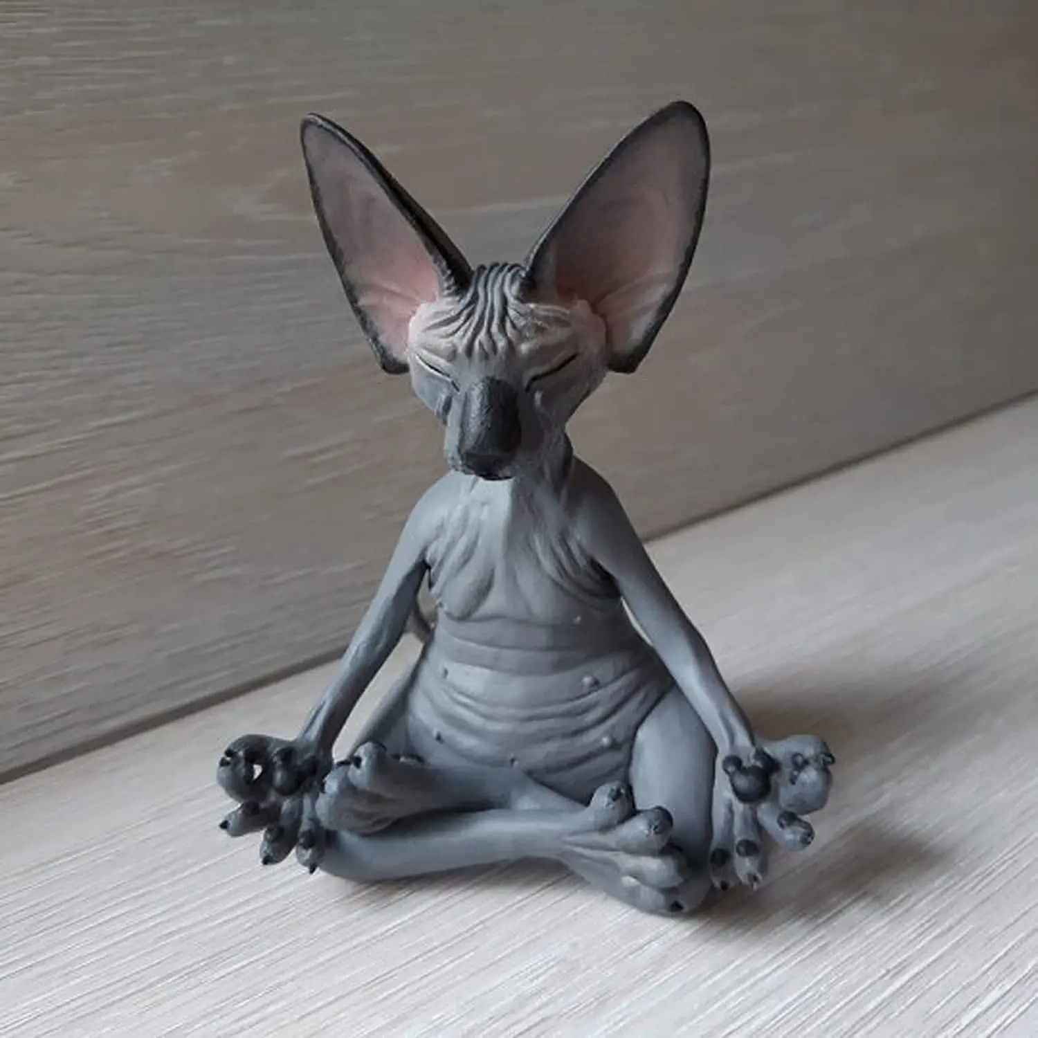 

Cat Meditate Collectible Figurines Zen Yoga Relaxed Pose Buddha Meditation Sphynx Cat Collections Cat Statue for Home Office