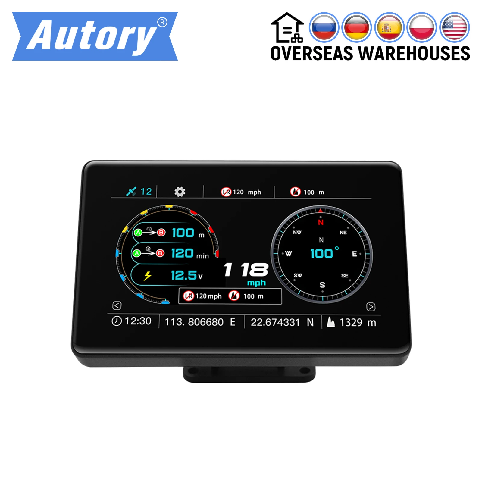 Автомобильный горизонтальный измеритель наклона Autory G5 Инклинометр с GPS