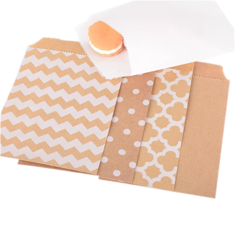 

100pcs 15*10CM Wave Dot Paper Candy Biscuit Bags Packing Pouch Birthday Wrapping Supplies Pastry Tool Xmas Party Favor