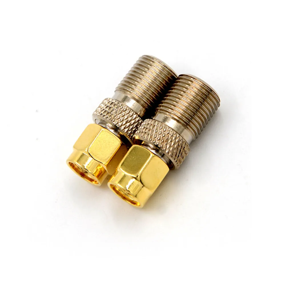 

1Pcs F Type Female Jack To SMA Male Plug Straight RF Coaxial Adapter F Connector To SMA Convertor Gold Tone