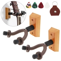 2pcs guitar hanger acoustic electric guitar bass holder wall mount hooks with freebie guitar picks and plectrums bag