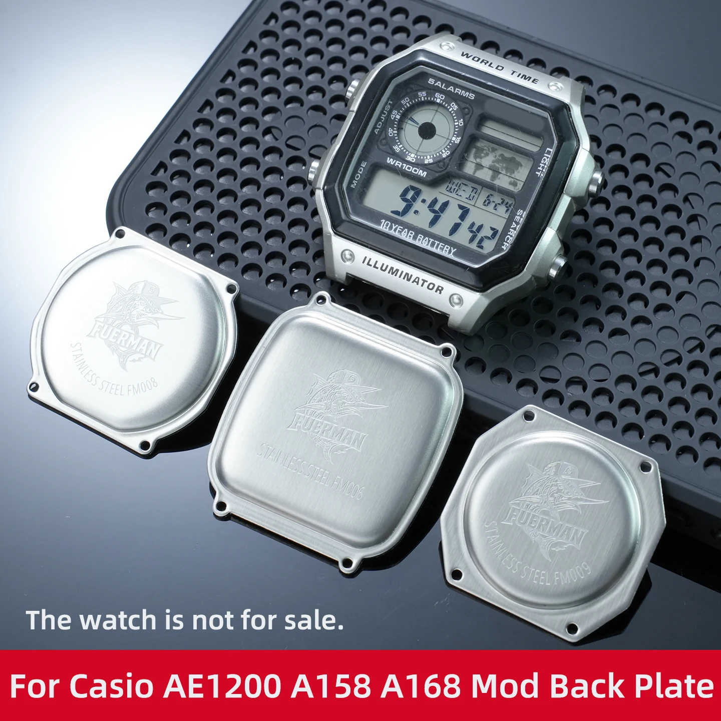 Фото Задняя крышка корпуса из нержавеющей стали для Casio Royale AE1200 AE1200WH AE1300, нижняя крышка A158 159 A168 F91, улучшенные запасные части №1
