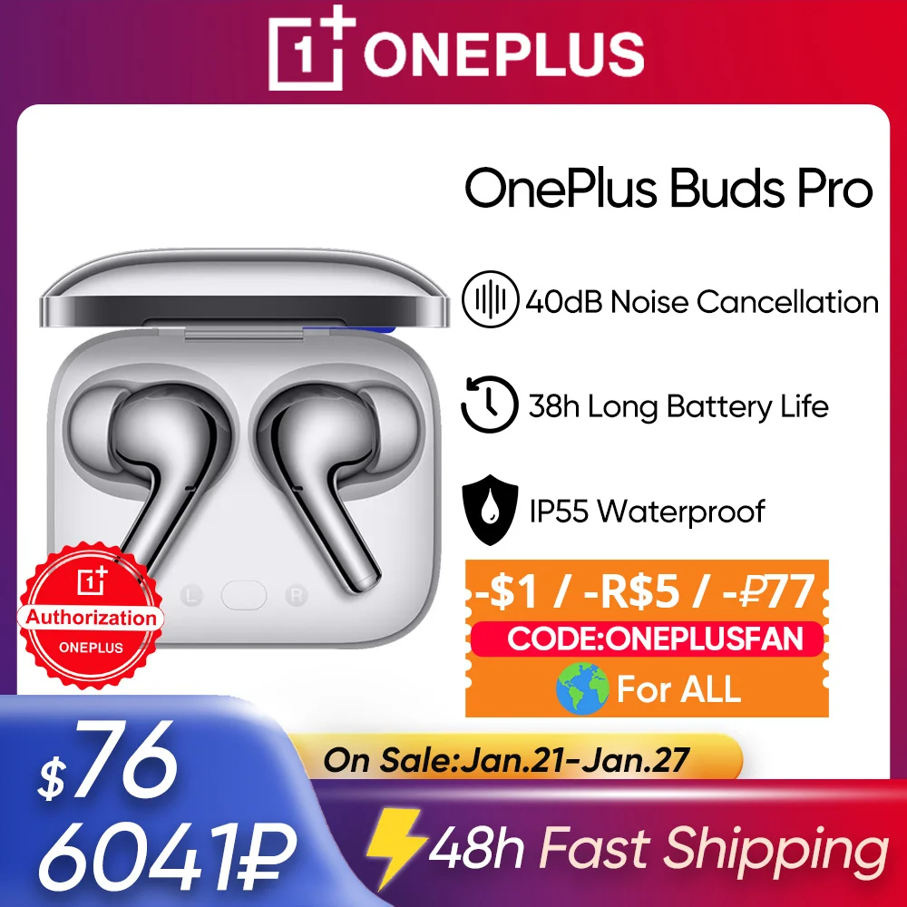  Беспроводные наушники OnePlus Buds Pro с функцией шумоподавления, TWS, Bluetooth, для Oneplus 9 Pro Oneplus 10 Pro 9R 