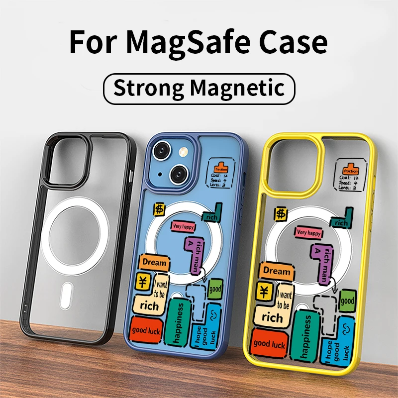 

Роскошный Магнитный чехол для телефона Magsafe для iPhone 14, 13, 12, 11 Pro Max, чехол с беспроводной зарядкой для iPhone13, 12Pro Max, Магнитный чехол