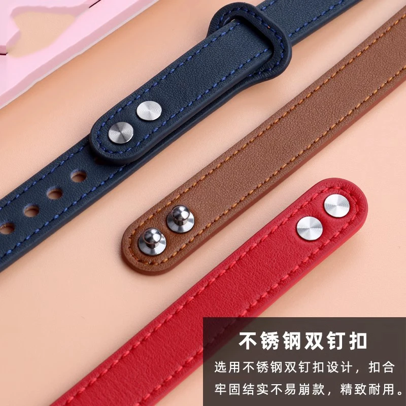 Фото Ремешок из натуральной кожи для нового часов Garmin Lily 2 Girls 14 мм Lily2 Instagram Стиль Модная петля с пряжкой из воловьей кожи Цепочка для часов №4