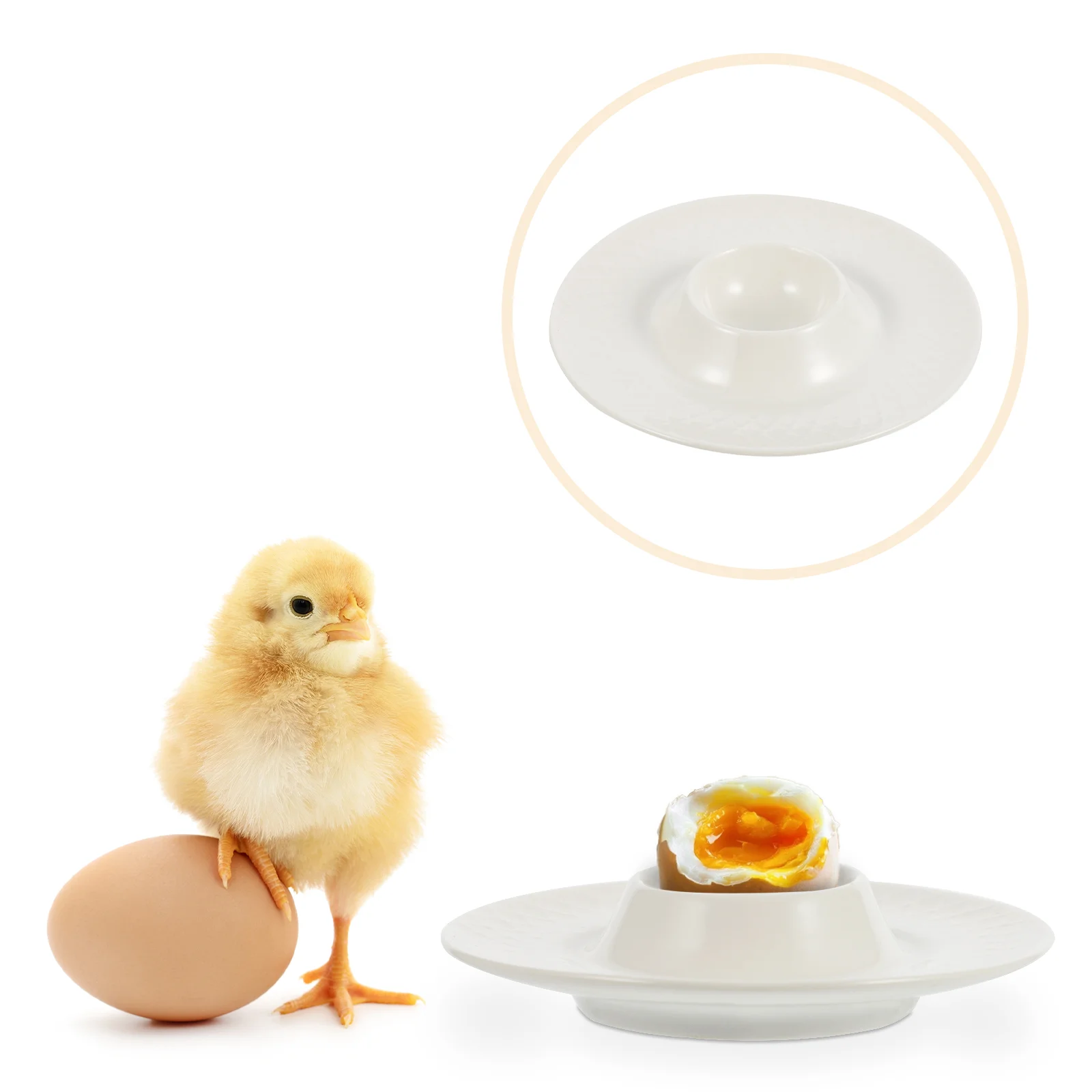 

1Pc Ceramic Egg Tray Appetizer Egg Cup with Oval Base Egg Serving Cups Egg Cups Holders Porcelain Egg Tray