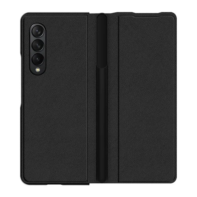

Capa For Samsung Galaxy Z Fold 4 case Flip Leather Cover With Removable Pen Slot Holder For Samsung Z fold 4 Side Pen Slot Case