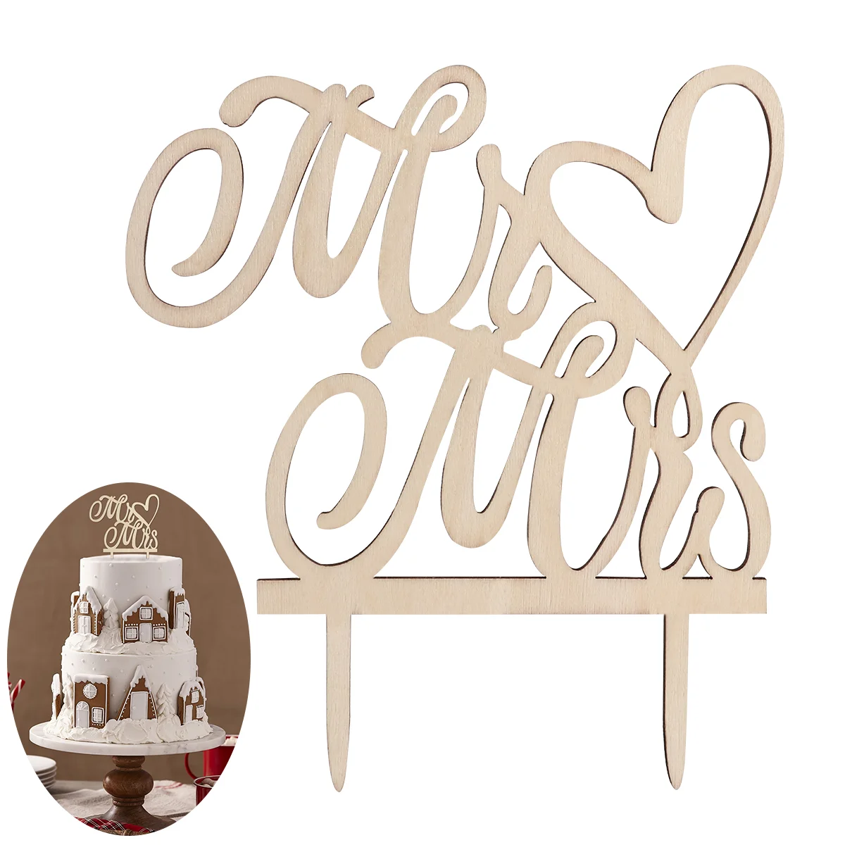 

Wedding Decorations Wood Toppers Lovely Rustic Partygold Mrsmr Wooden Decoration Funny Love Design Style Retrobirthday