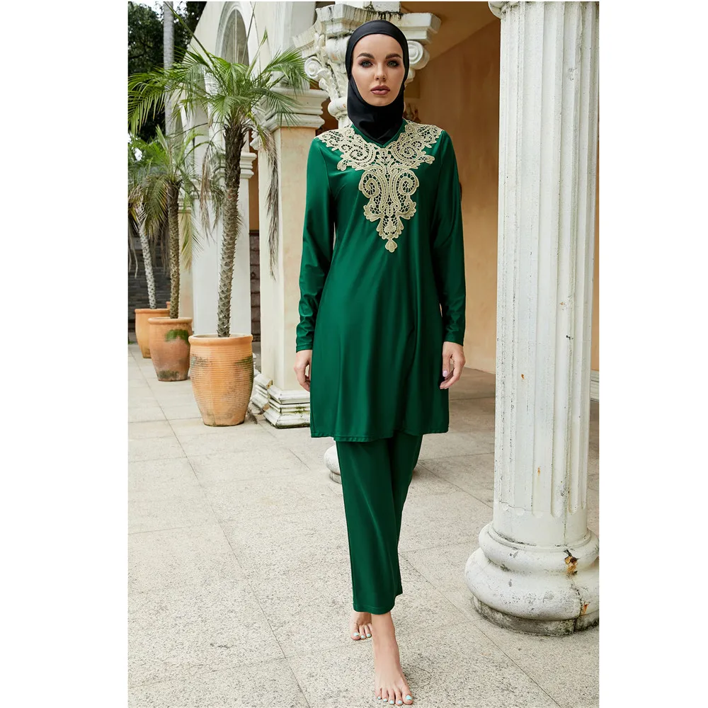 Burkini Femme Musulmane Консервативный купальник с полным покрытием Скромные буркини 3 шт.