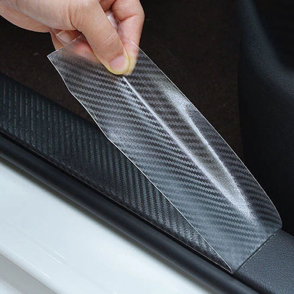 

1PCS Car Carbon Fiber Sticker 300cm *7cm Car Auto Door Protection Sill Scuff Cover Anti-Scratch Sticker Exterior Accessories