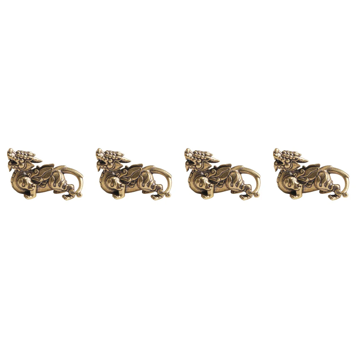 

Figurine Kylin Statue Brass Decor Animal Wealth Ornamentprosperity Fengshui Sculpturedecorative Qilin Ornaments Tea Pet