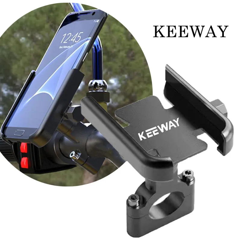 

For Keeway Superlight125/200 Vieste300 RKF/RFS/RFV 125 Motorcycle Phone Holder Stand Anti-slip Bracket 360 Rotatable Aluminium