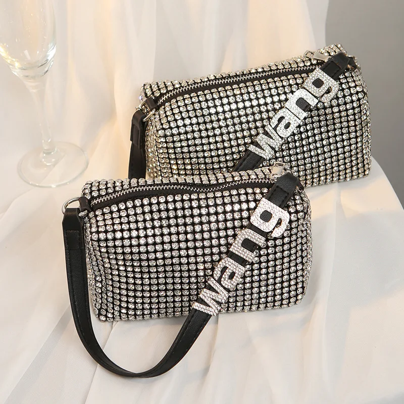 

2022 New Full Diamond Bag Rhinestone Letter Women's Handbag Crossbody Small Square Bags for Women сумка женская Sac A Main Femme