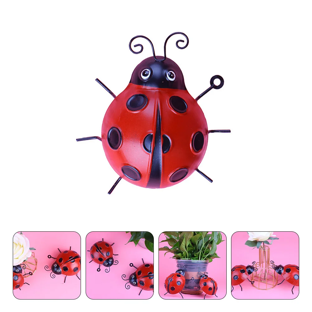 

Ladybug Wall Ladybugs Metaliron Garden Decor Sculpture Decorationoutdoor Simulation Bugs Ornaments Live Lady Decorations Your