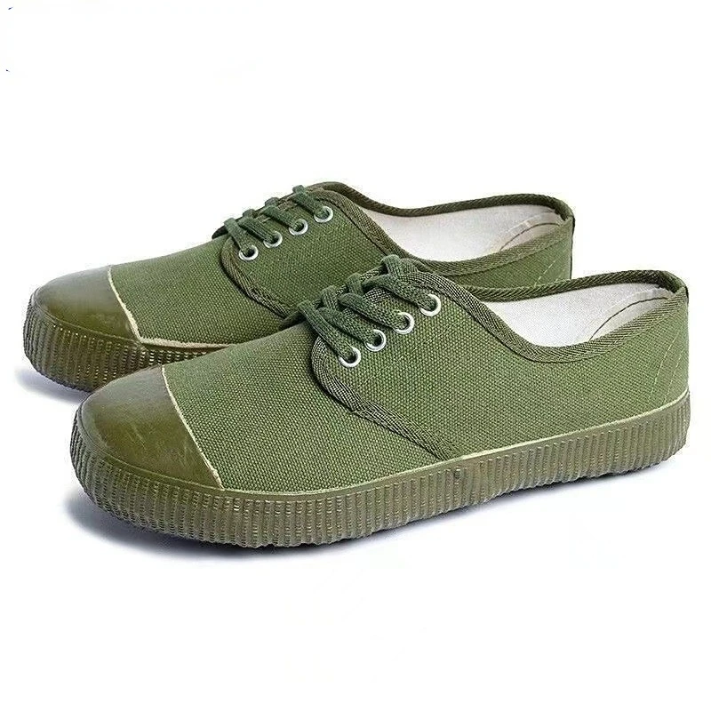 Characteristic Anti-skid and Wear Work Shoes Resistance Shoes for Women Walking Shoes Pitch Green Sneakers Vulcanization Canvas