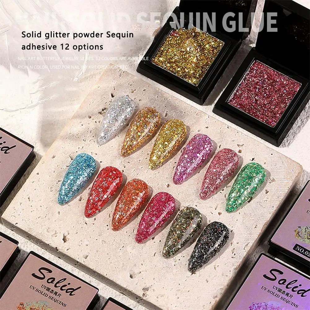 

Resin Solid Nail Polish Gel Uv Flashing Solid Flash Powder Large Sequin Phototherapy Manicure Gel